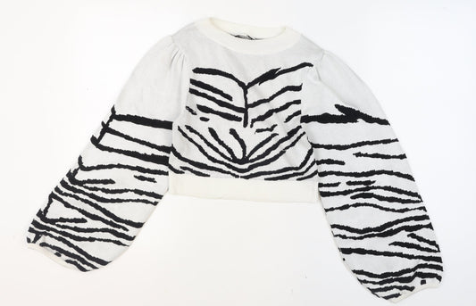Womens UK Size S Topshop White Pullover Jumper