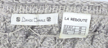 Womens UK Size 16 Bande Originale Grey Cardigan Jumper