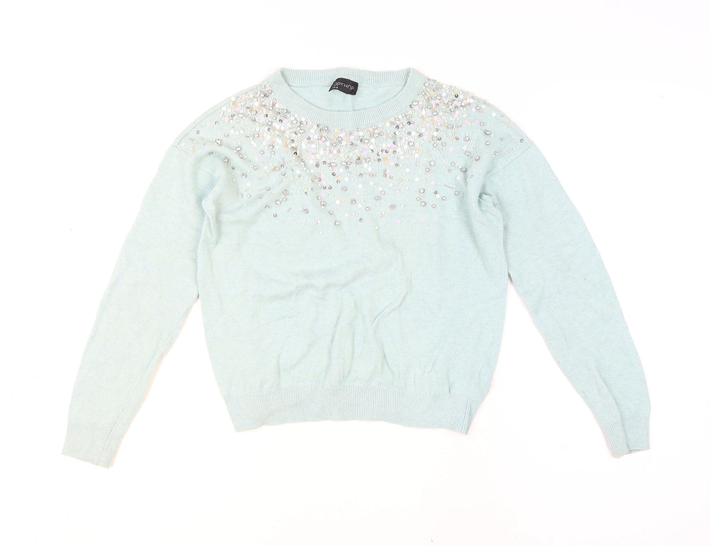 Womens UK Size 8 Topshop Blue Pullover Jumper