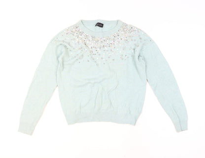 Womens UK Size 8 Topshop Blue Pullover Jumper