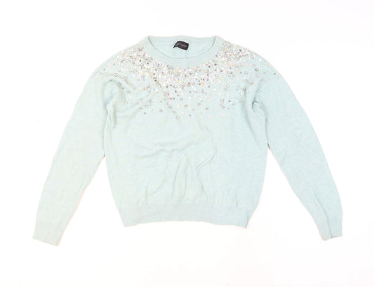 Womens UK Size 8 Topshop Blue Pullover Jumper