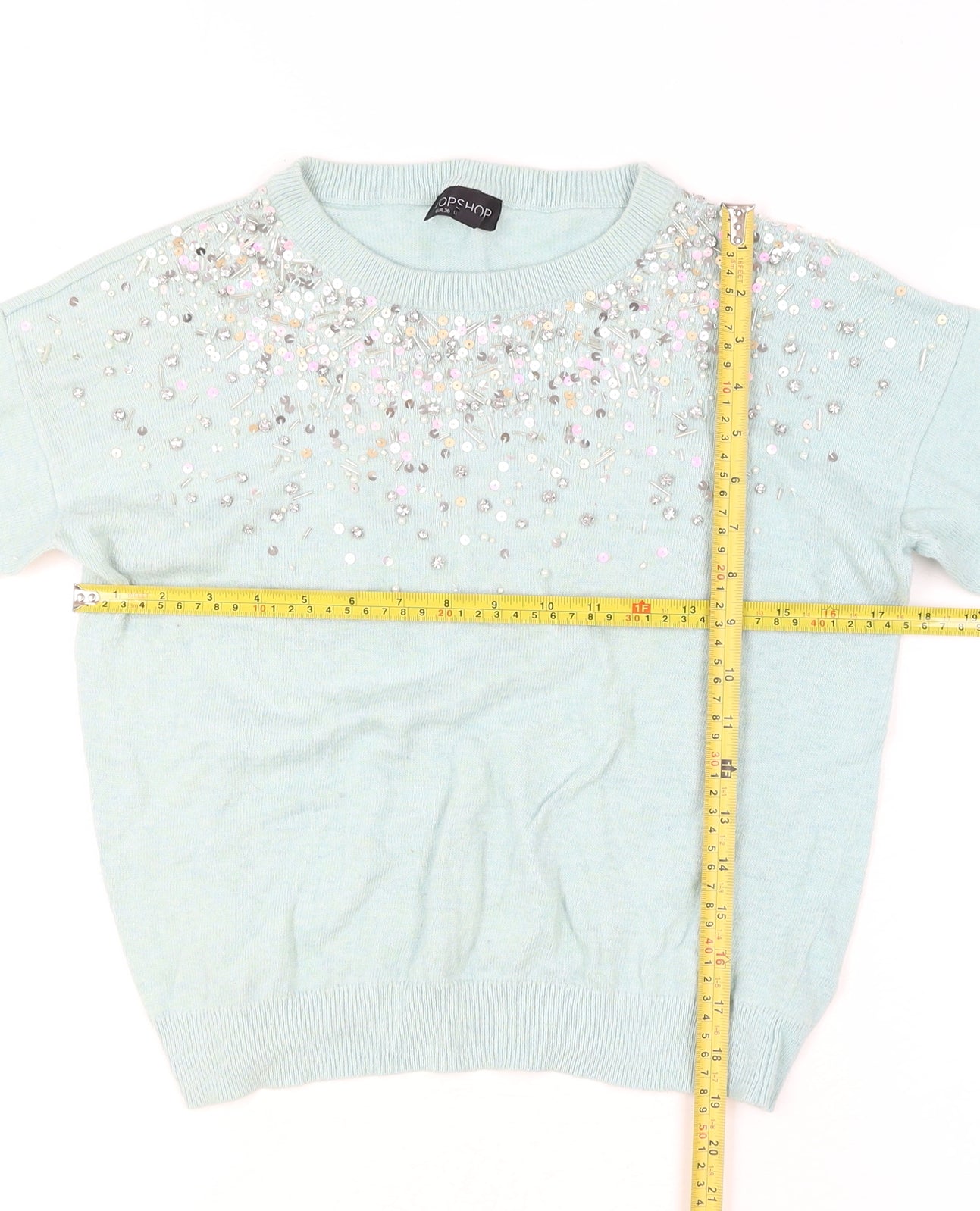 Womens UK Size 8 Topshop Blue Pullover Jumper
