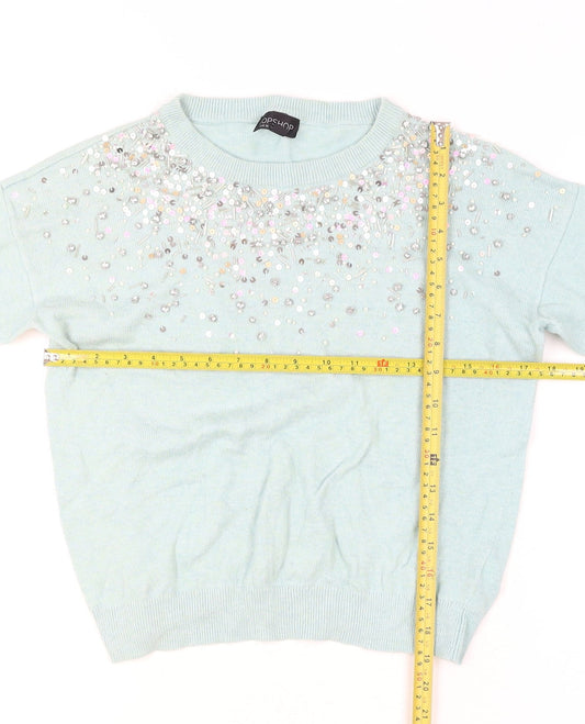 Womens UK Size 8 Topshop Blue Pullover Jumper