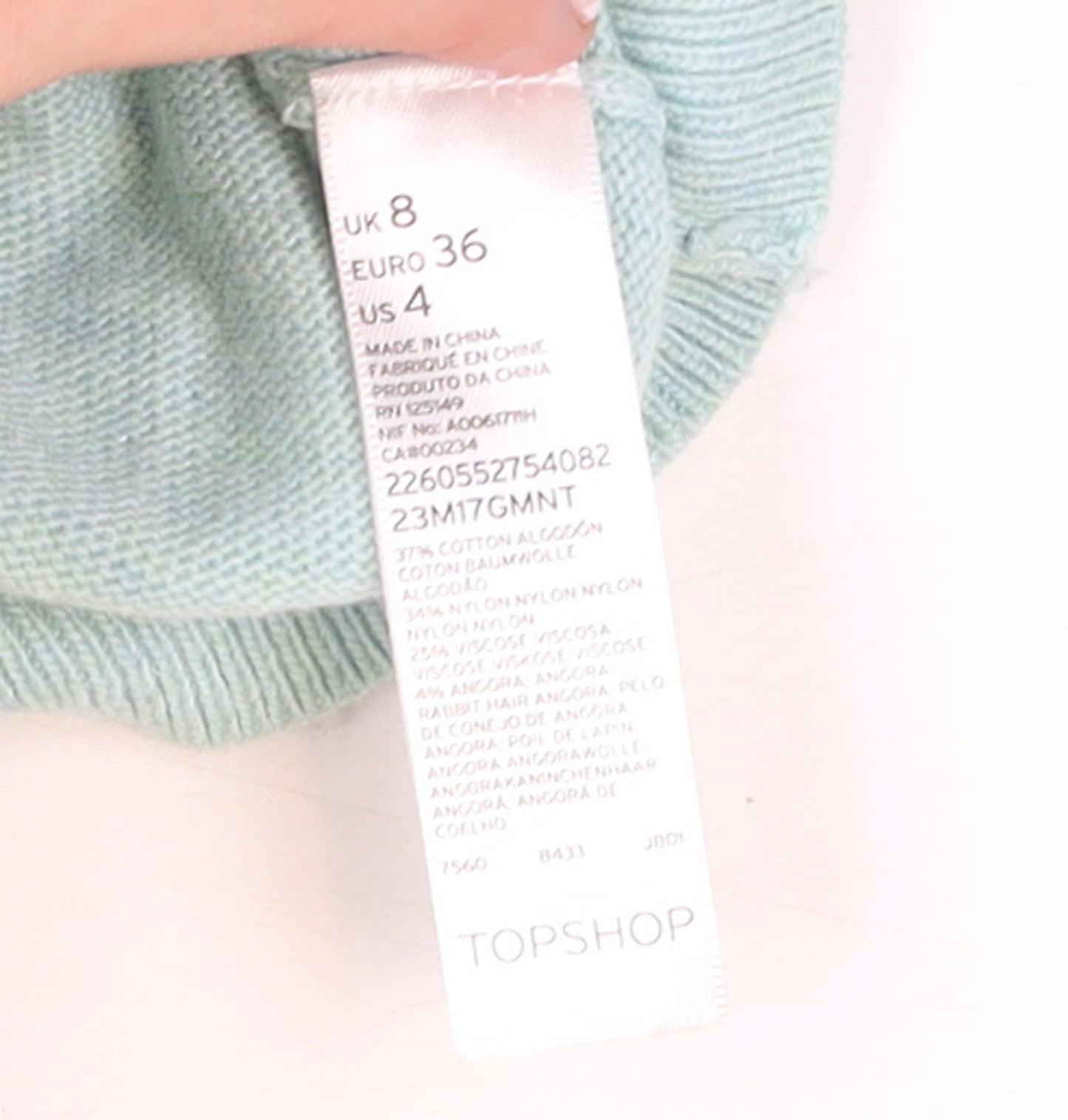 Womens UK Size 8 Topshop Blue Pullover Jumper