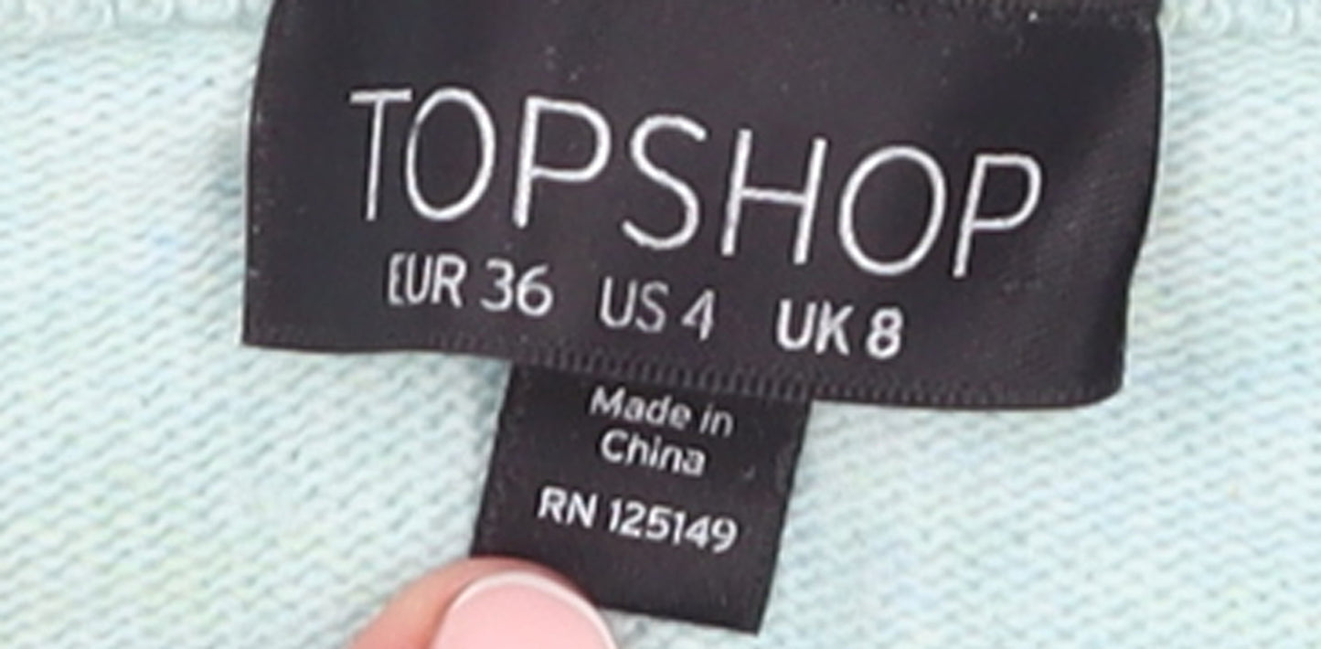 Womens UK Size 8 Topshop Blue Pullover Jumper