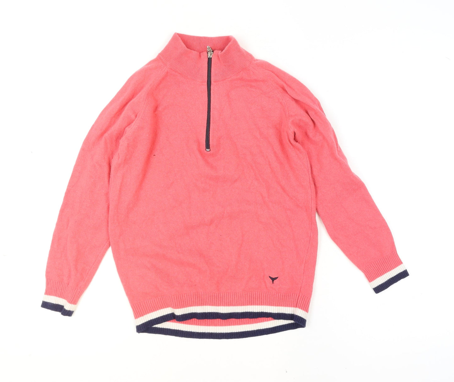 Womens UK Size S Whale of a Time Clothing Pink 1/2 Zip Jumper