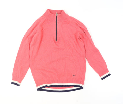 Womens UK Size S Whale of a Time Clothing Pink 1/2 Zip Jumper