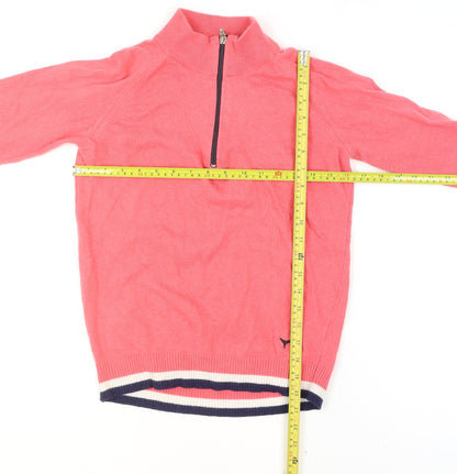 Womens UK Size S Whale of a Time Clothing Pink 1/2 Zip Jumper