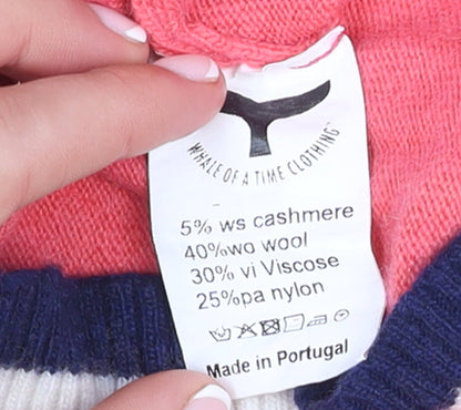 Womens UK Size S Whale of a Time Clothing Pink 1/2 Zip Jumper