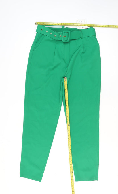 Womens UK Size XL Marks and Spencer Regular Fit Paperbag Green Trousers
