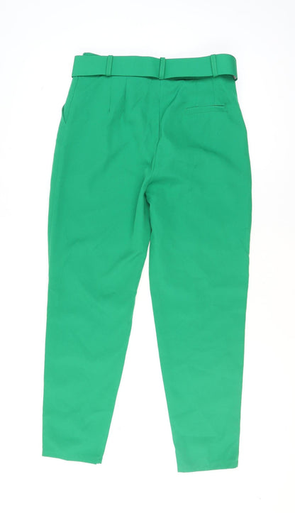 Womens UK Size XL Marks and Spencer Regular Fit Paperbag Green Trousers