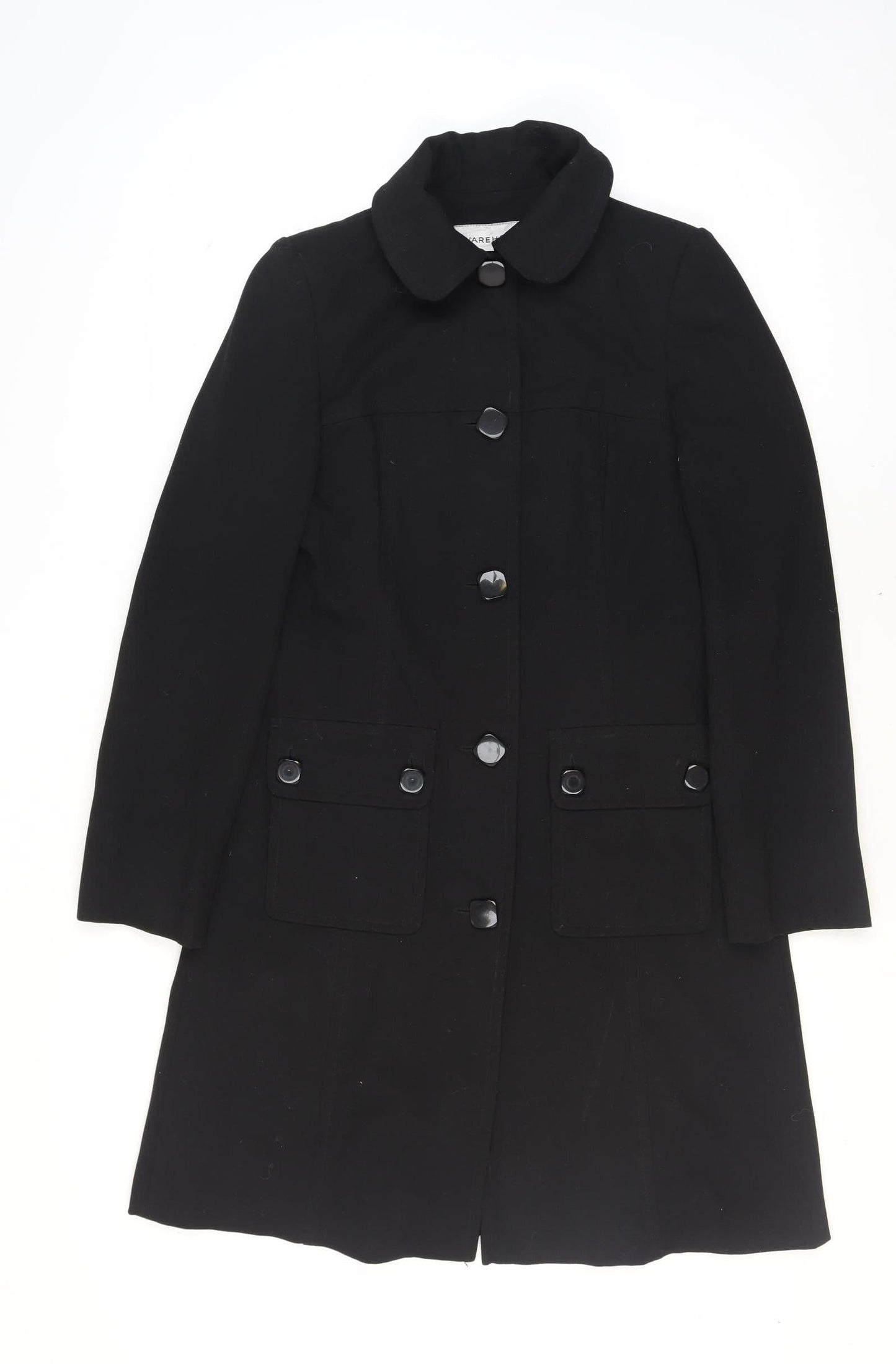 Womens UK Size 12 Warehouse Black Overcoat