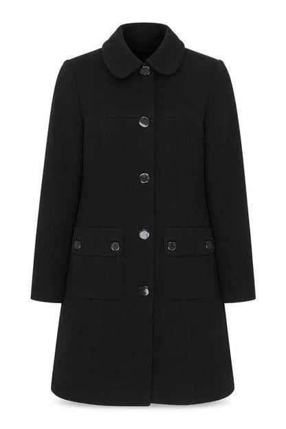 Womens UK Size 12 Warehouse Black Overcoat