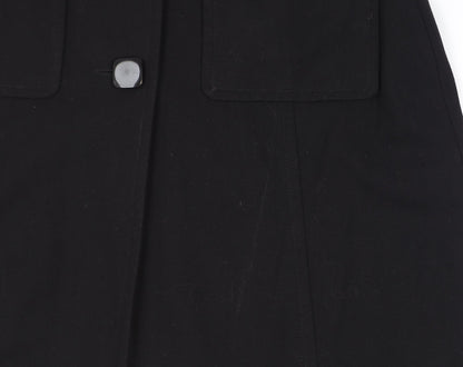 Womens UK Size 12 Warehouse Black Overcoat