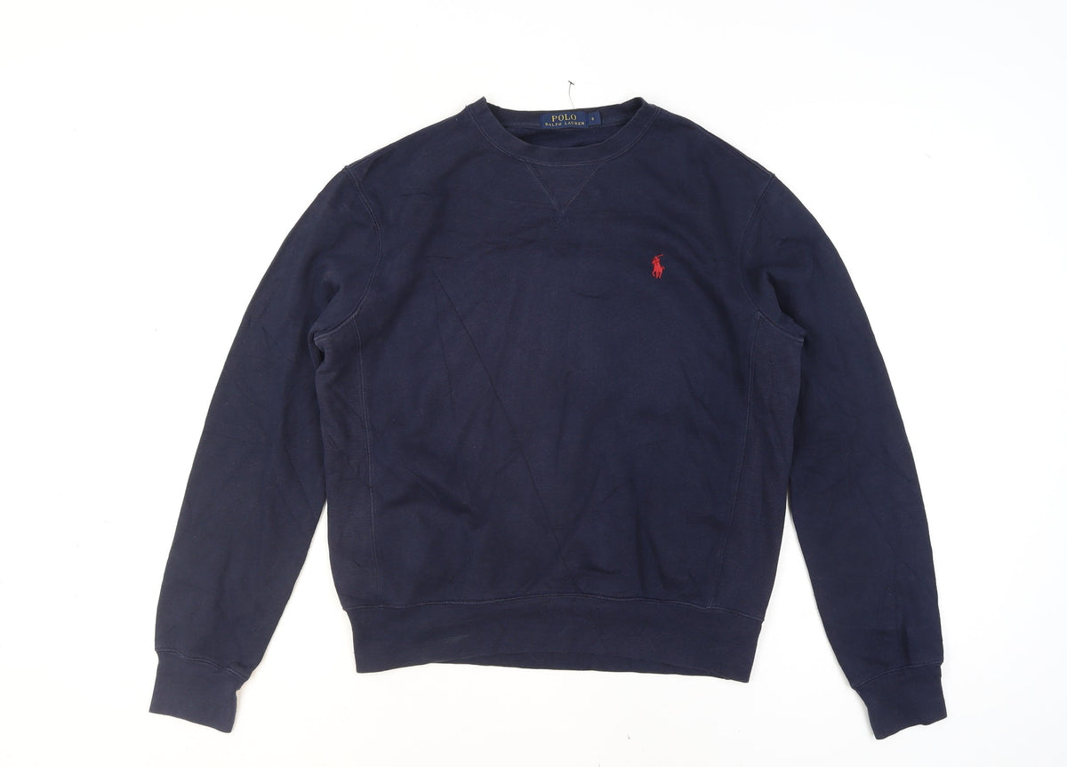 Mens UK Size S Ralph Lauren Blue Pullover Sweatshirt