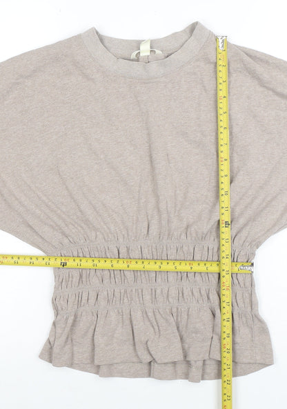 Womens UK Size M H&M Beige Tunic Blouse