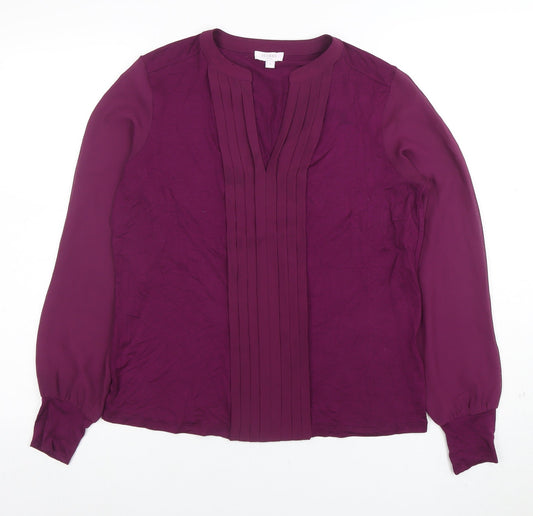 Womens UK Size S Hobbs Purple Tunic Blouse