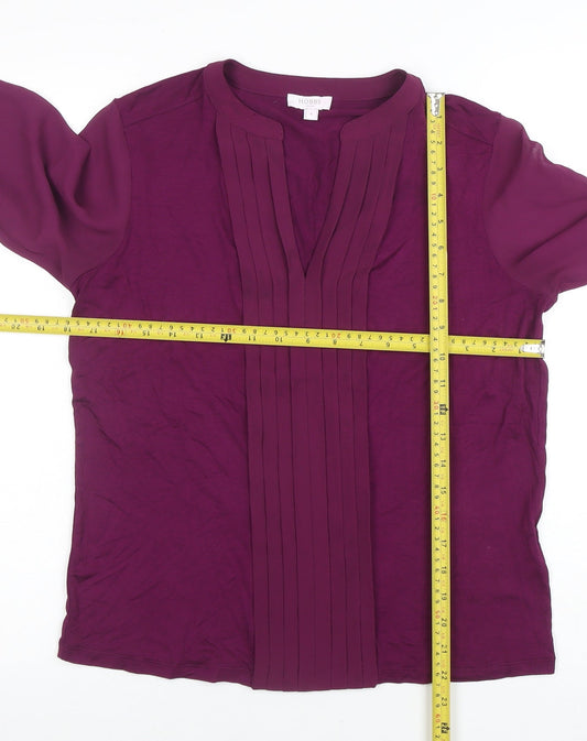 Womens UK Size S Hobbs Purple Tunic Blouse