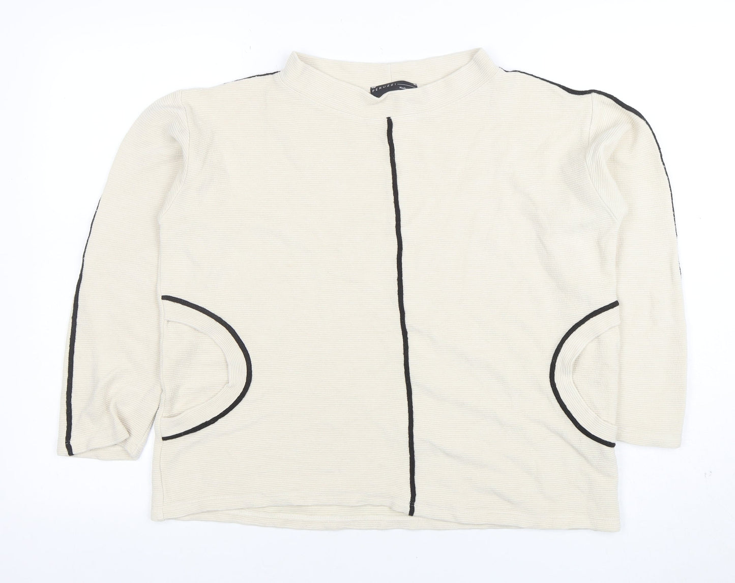 Womens UK Size 10 Peruzzi Beige Basic T-Shirt