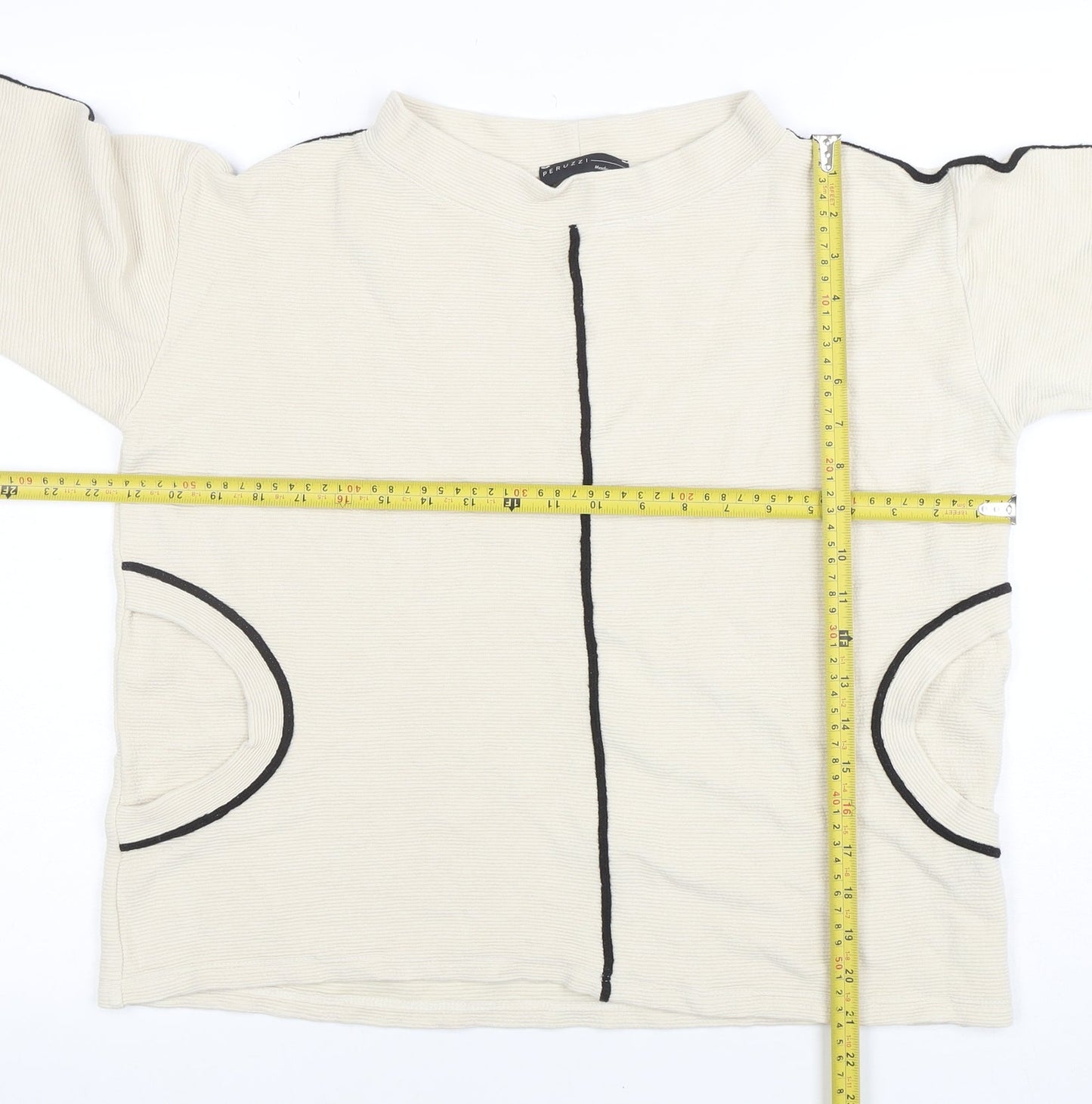 Womens UK Size 10 Peruzzi Beige Basic T-Shirt