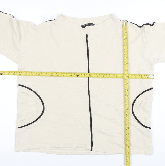 Womens UK Size 10 Peruzzi Beige Basic T-Shirt