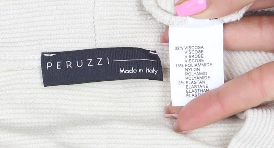 Womens UK Size 10 Peruzzi Beige Basic T-Shirt