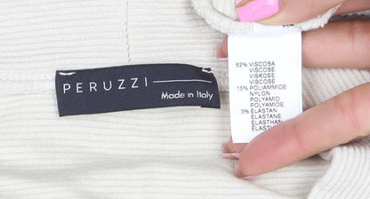 Womens UK Size 10 Peruzzi Beige Basic T-Shirt