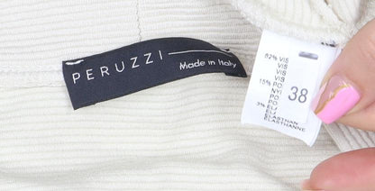 Womens UK Size 10 Peruzzi Beige Basic T-Shirt