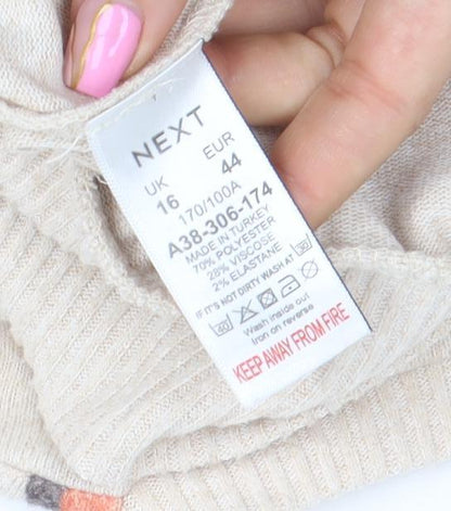 Womens UK Size 16 NEXT Beige Pullover Jumper