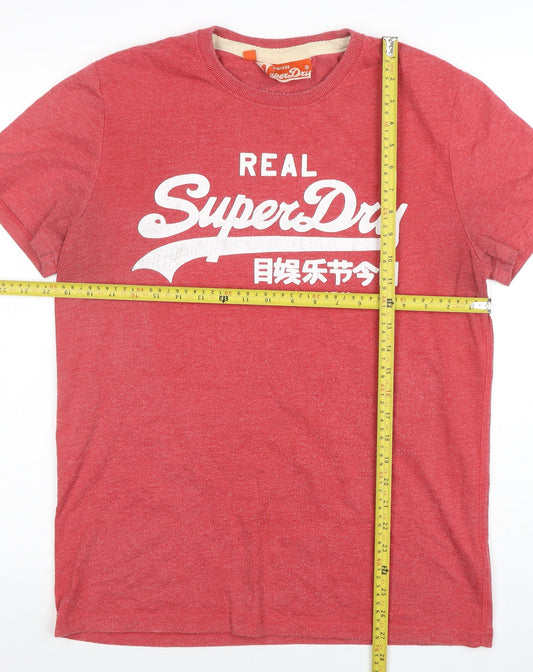 Superdry Vintage Red Graphic T-Shirt Men's L Cotton Blend