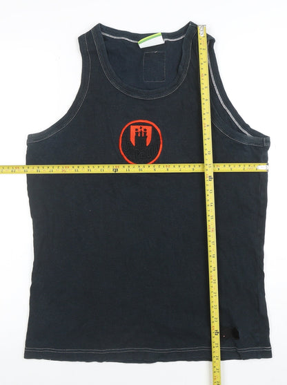 Do You Football Men's Black Sleeveless Cotton Sports T-Shirt L