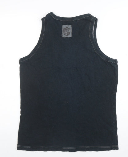 Do You Football Men's Black Sleeveless Cotton Sports T-Shirt L