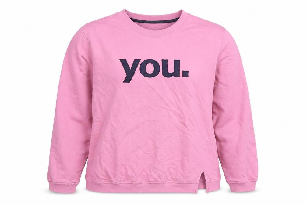 ESPRIT Women Pink Pullover Sweatshirt Size 12 Cotton Blend Long Sleeve