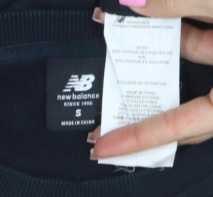 Womens UK Size S New Balance Black Pullover Sweatshirt