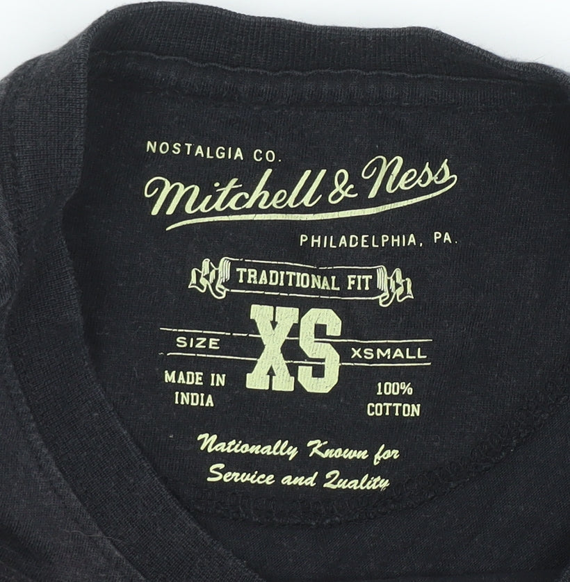 Mens UK Size XS Mitchell & Ness Black  T-Shirt