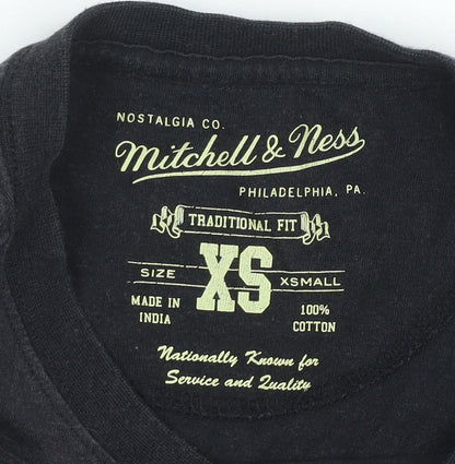 Mens UK Size XS Mitchell & Ness Black  T-Shirt