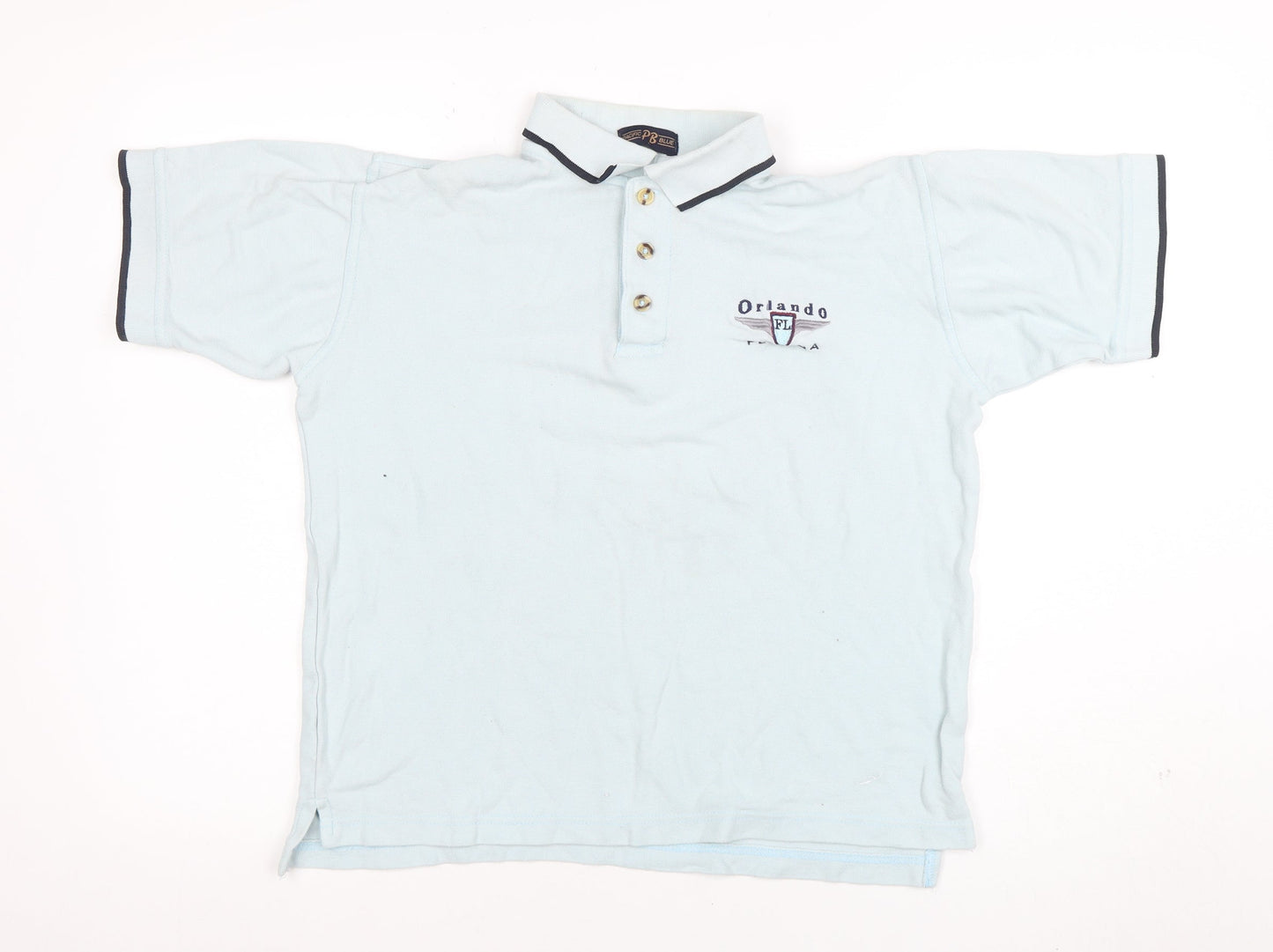 Mens UK Size S Pacific Blue 100% Cotton Polo Shirt