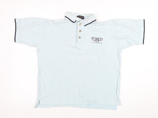 Mens UK Size S Pacific Blue 100% Cotton Polo Shirt