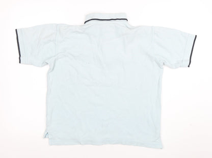 Mens UK Size S Pacific Blue 100% Cotton Polo Shirt