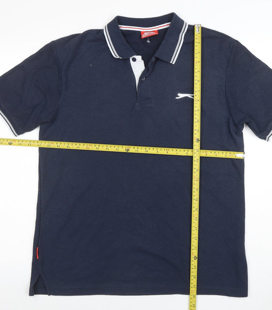 Slazenger Men's Navy Blue Regular Fit Polo Shirt Size L