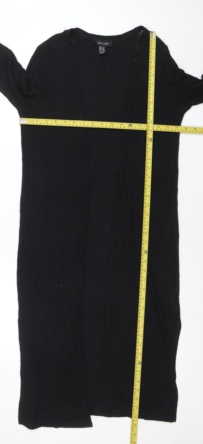 New Look Women's Black Long Sleeve Knit Open Cardigan Size 10