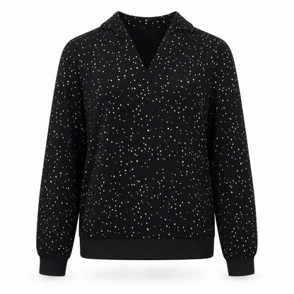 Sandwich Women Black Polka Dot Long Sleeve Tunic Blouse Size S