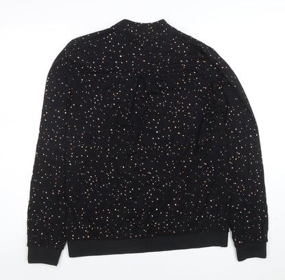 Sandwich Women Black Polka Dot Long Sleeve Tunic Blouse Size S
