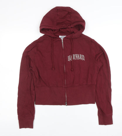 Womens UK Size S Harvard Red Full Zip Hoodie