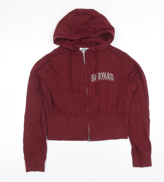 Womens UK Size S Harvard Red Full Zip Hoodie