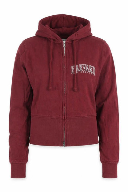 Womens UK Size S Harvard Red Full Zip Hoodie
