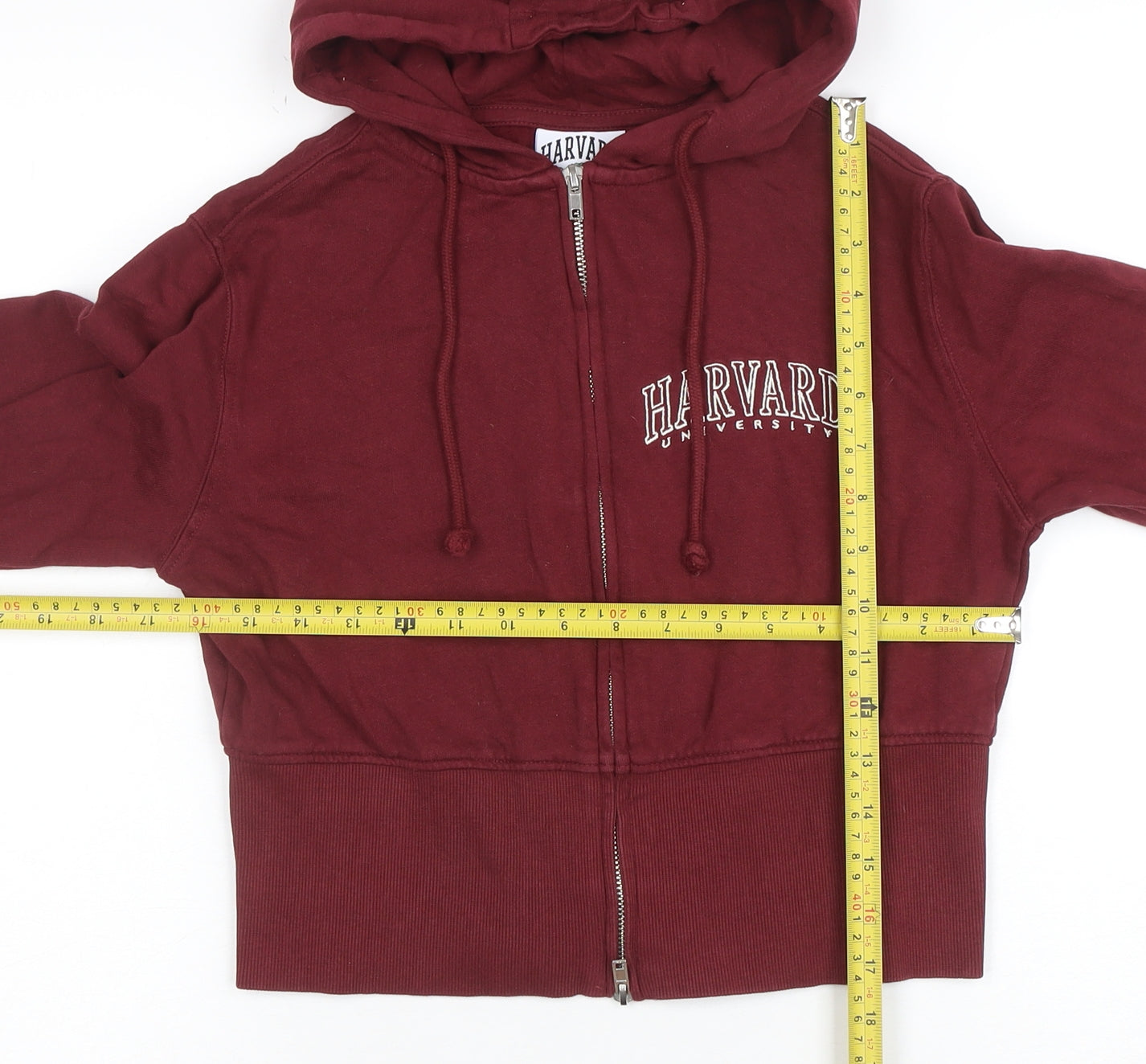 Womens UK Size S Harvard Red Full Zip Hoodie