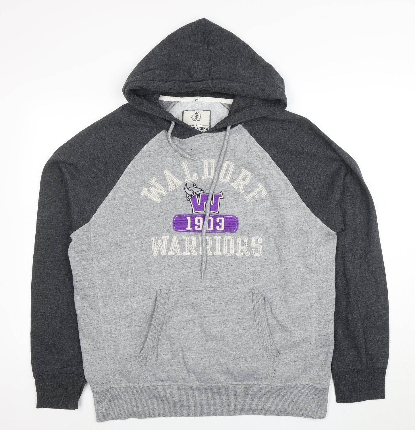 Mens UK Size L CampusCrew Grey Pullover Hoodie