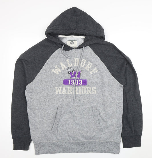 Mens UK Size L CampusCrew Grey Pullover Hoodie