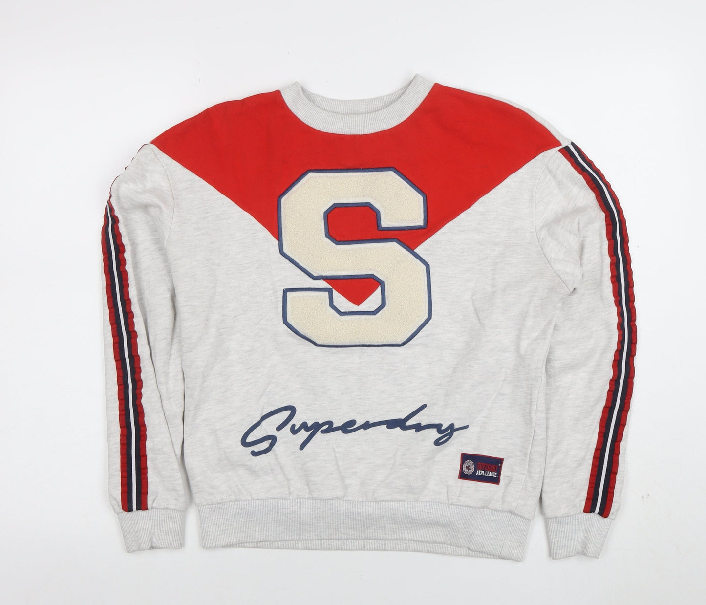 Womens UK Size S Superdry Grey Pullover Sweatshirt